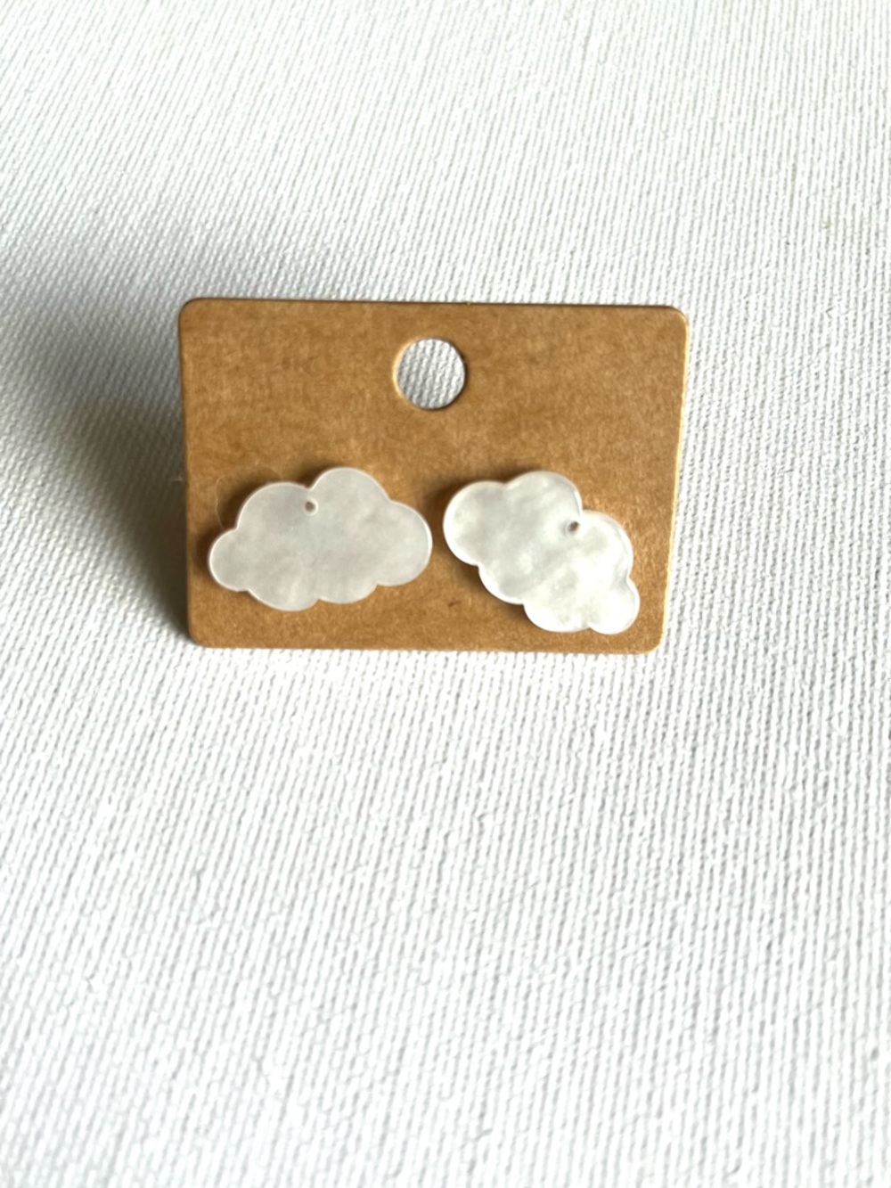 2/$15- Cloud Shaped White Stud Earrings Handmade